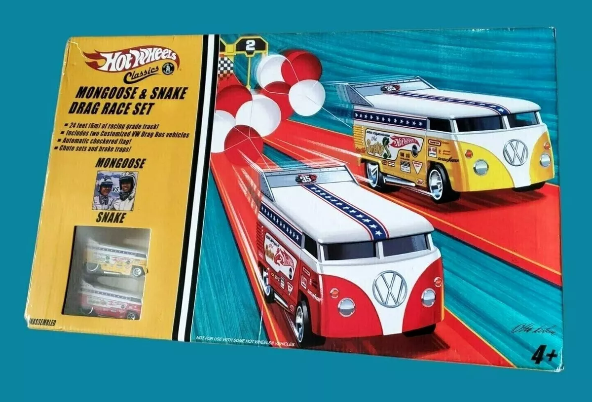 Hot Wheels Classics Mongoose & Snake Themed Customized VW Drag Bus Race Set 1:64 Hot Wheels Classics Mongoose & Snake Themed Customized VW Drag Bus Race Set 1:64