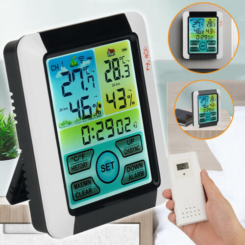 Digital Thermometer Hygrometer Raumthermometer Funk Wetterstation & Außensensor