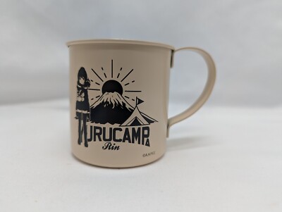 YURU CAMP   Rin Shima and Mt. Fuji Painted Stainless Mug Cup