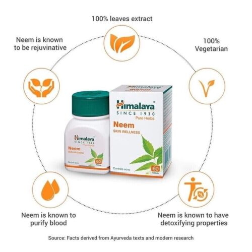 Himalaya Neem Tabs Herbal Skin Wellness Azadirachta Indica 15 Caja 2026 ENVÍO GRATUITO - Imagen 4 de 8