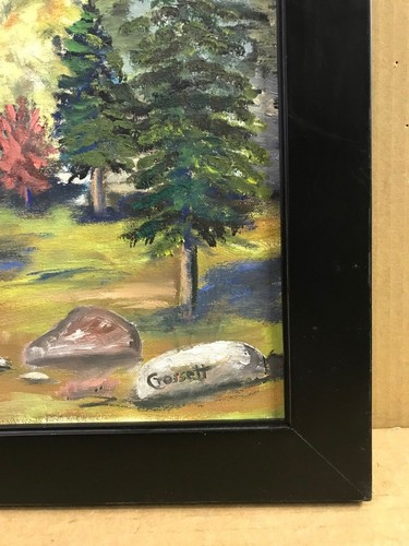 Collina campagna pini foresta paesaggio 22x28 Gossett dipinto olio originale arte - Foto 4 di 5