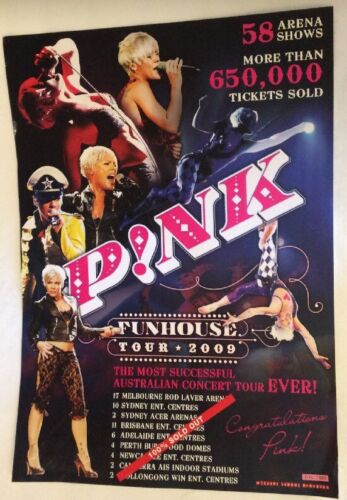 P!NK Pink Alecia Moore OFFIZIELLES 100 % AUSVERKAUFT 2009 TOUR WANDPOSTER 23"x17" Neu - Bild 2 von 5