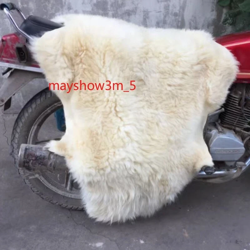 Natural Sheepskin QUAD Carpet Ivory Sheep Bedside Real Fur Throw Area Rur Soft - Image 4 of 4