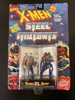 X-MEN - Steel Mutants - GAMBIT VS BISHOP Die Cast Actionfiguren Tyco Toys BIZ
