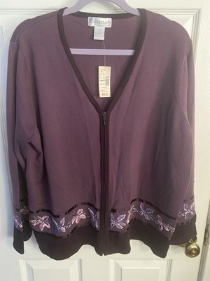 Dress Barn Plum Zip Up Sweater