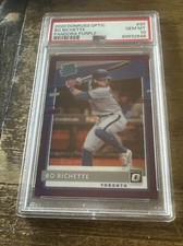 2020 DONRUSS Optic Bo Bichette PANDORA Purple 80/99 RATED ROOKIE PSA 10 GEM MINT