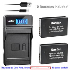 Kastar Battery LCD USB Charger for Canon LP-E17 LC-E17 Canon EOS 77D Camera