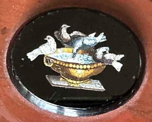 Italian Micro Mosaic Doves Of Pliny Paperweight