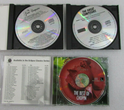 Lot of 5 CDS: The Great Composers Vol 1 & 2, Mozart, Chopin