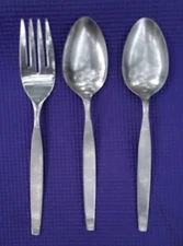 Oneida Community FROSTFIRE Stainless 2 SERVING SPOON 8 1/2" & MEAT FORK