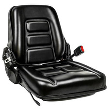 Universal Forklift Seat, Tractor Seat with Safety Belt, Adjustable Back Black