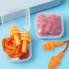 5Pair Corded Ear Plugs Soft Silicone Reusable Earplugs Noise Cancelling Safe Hea