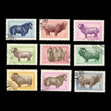 Mongolia, Scott 149-157, Animals, 1958, used, 111365