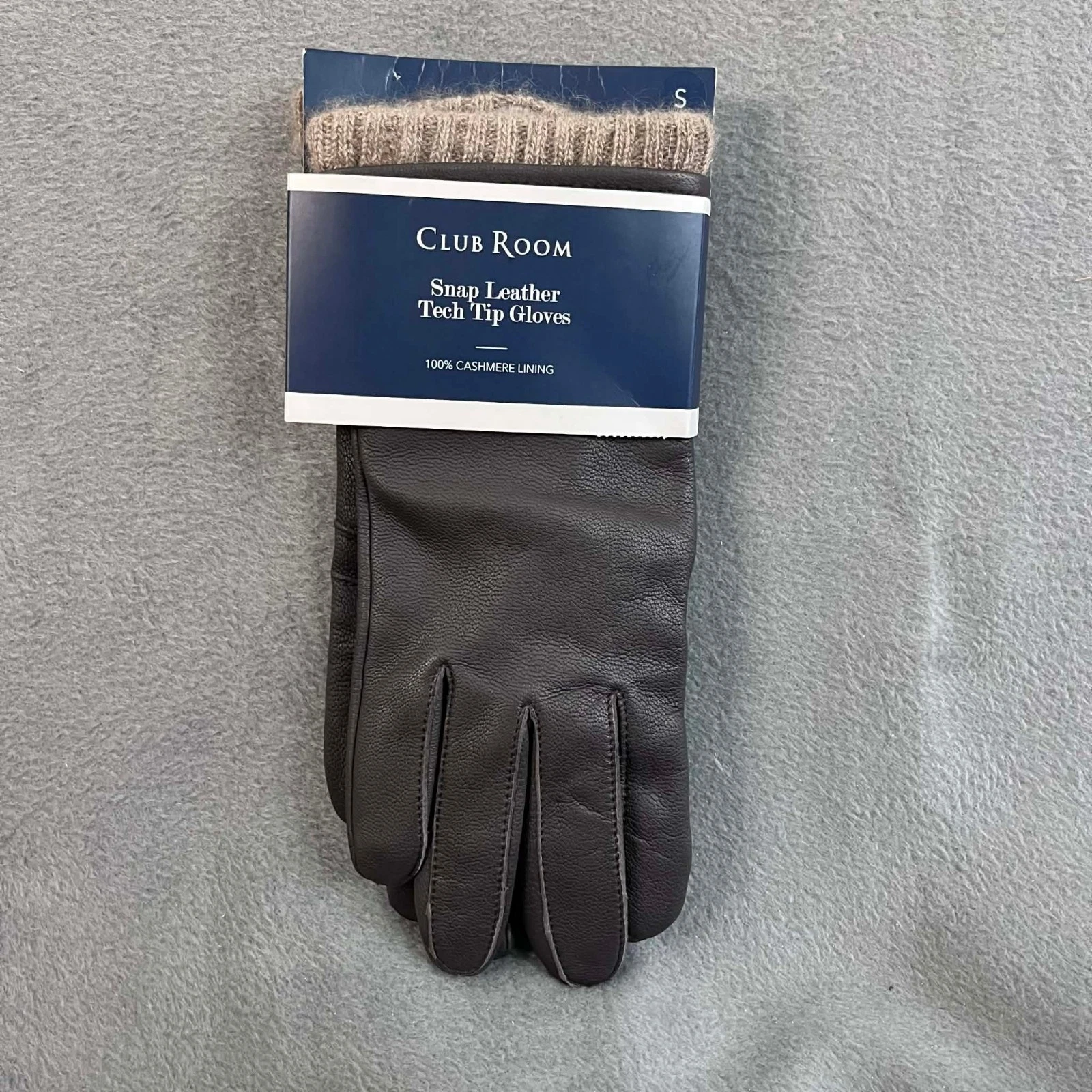 Club Room S Men's Snap Leather Cashmere Lined Tech Tip Gloves Brown -New
Opens in a new window or ta