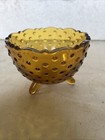 Vintage Hobnail 3 Footed Candy Bowl Dish Indiana Glass  Amber 5”x3.5” — photo 2
