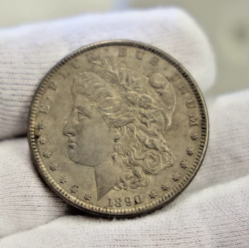 1890  US Morgan Silver Dollar $1 XF (Cleaned, Retoned)