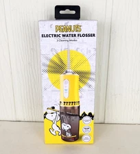 Peanuts Snoopy Electric Water Flosser Rechargeable Perfect for Braces Yellow NIB
