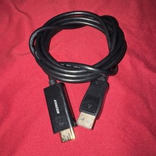 AVACON 4K DisplayPort to HDMI 6ft Cable - Male to Male Black