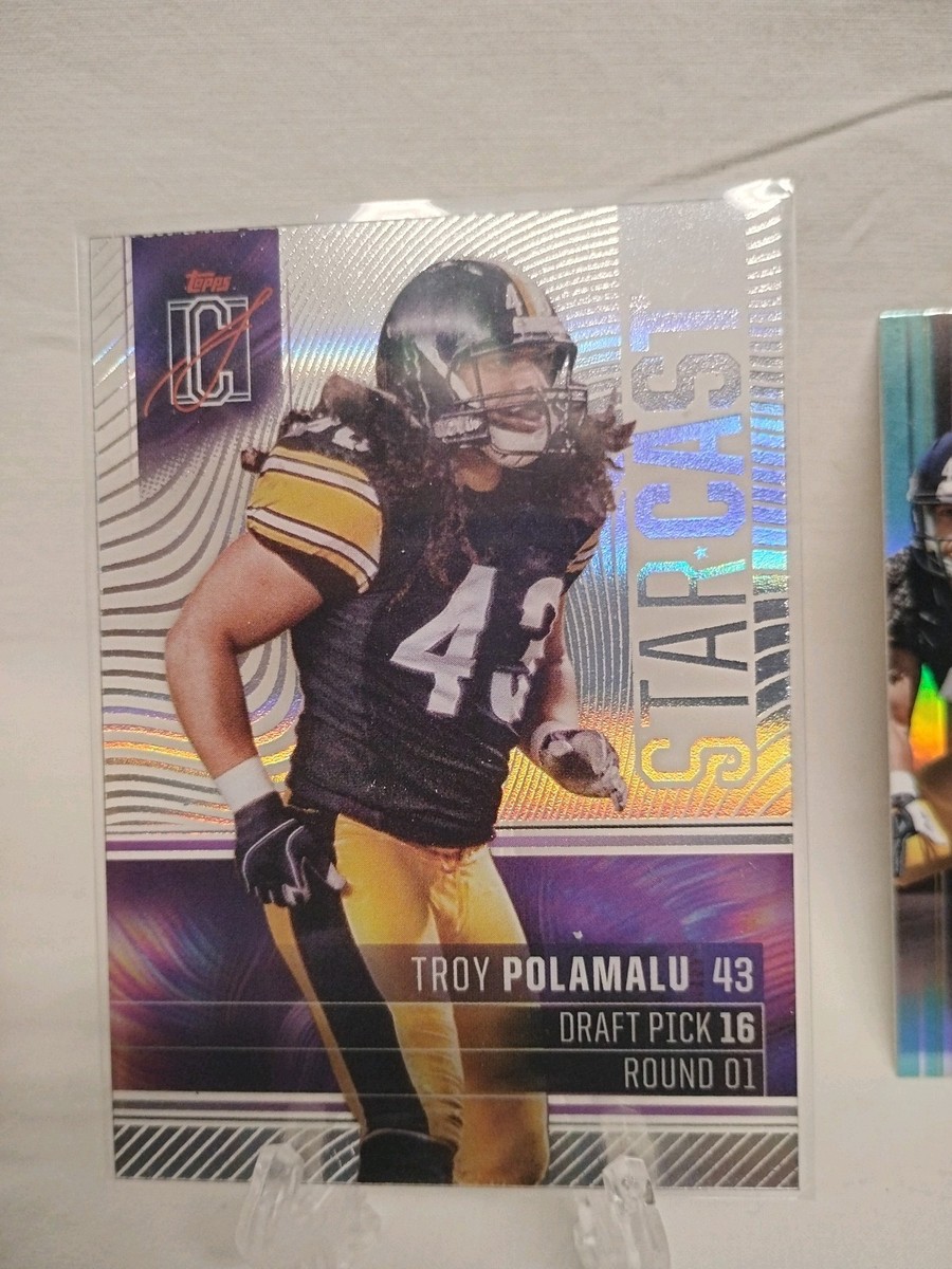 Troy Polamalu 2025 Topps Signature BCV-46 /225 & Star-Cast SC-13