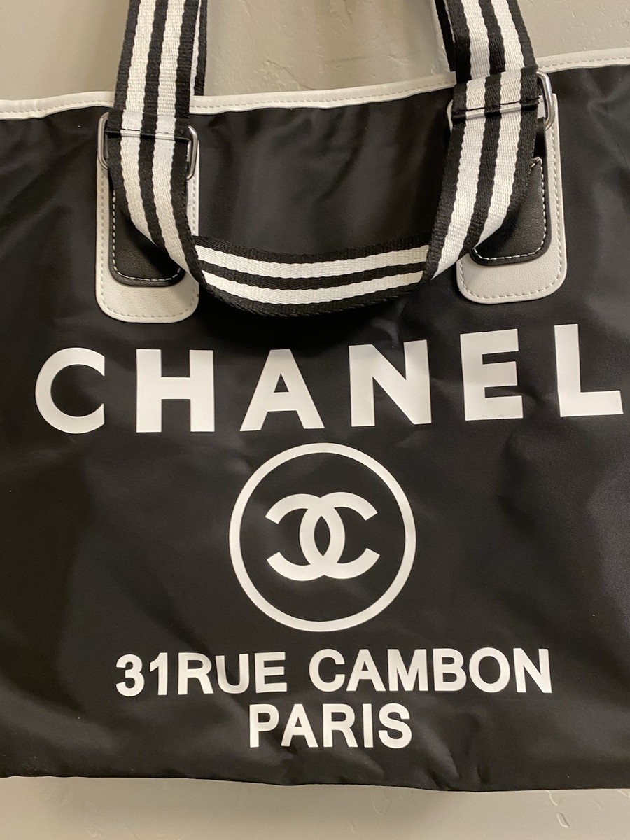 ❤1点のみ❤ シャネル 非売品 31 RUE CAMBON PARIS バッグ CHANEL Makeup GWP Black “31 Rue Cambon Paris” Canvas Tote