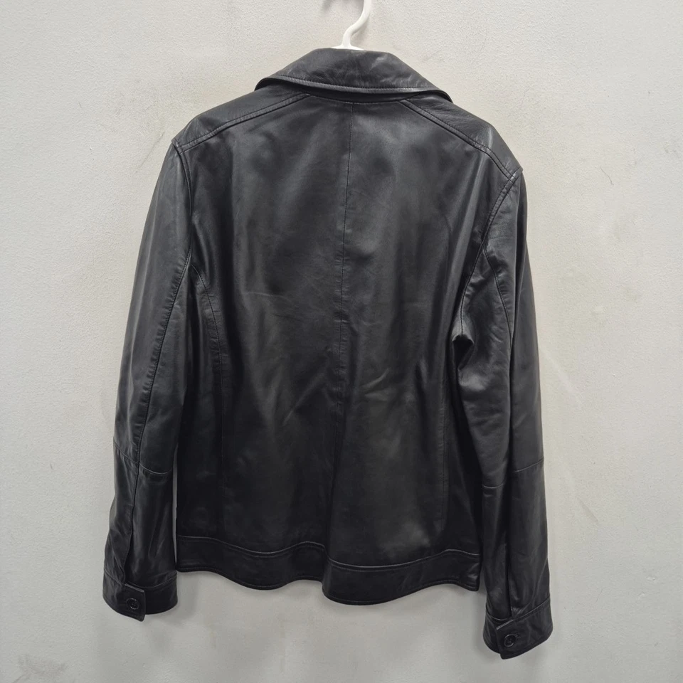 Reiss Brando Black Soft Leather Motorcycle Punk Biker Racer Jacket Size Large - Image 4 of 4