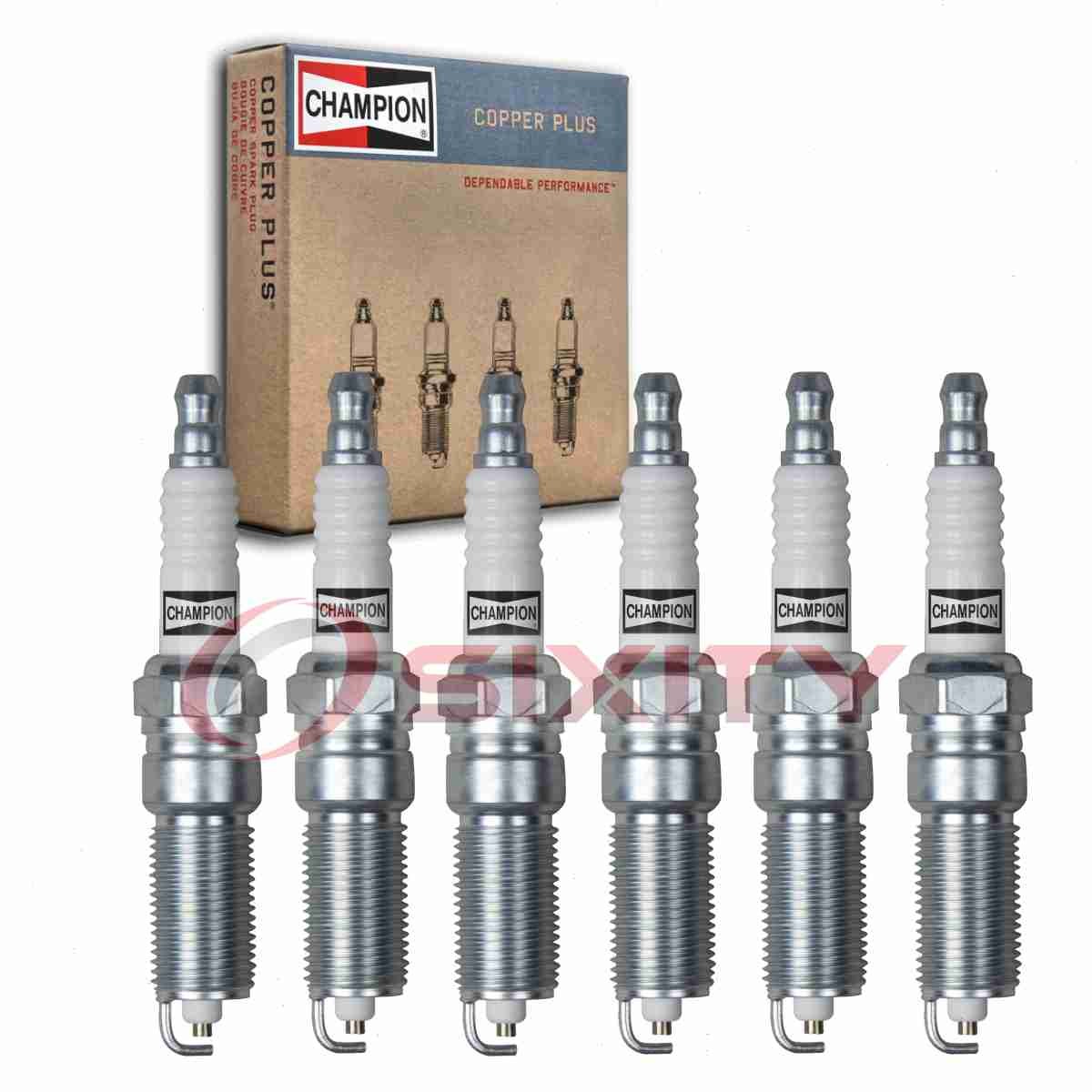 6 pc Champion Copper Plus 443 Spark Plugs for RE16MC AP5263 5306 5149002AA il