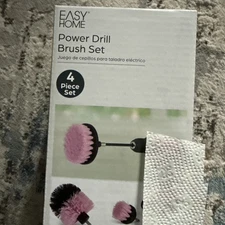 4 PC Power Drill Brush  Set Attachment Detailing Kit Power Scrubber Brush Pink