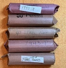1943-P Roll (50 Coins)  'Steel'  Average Circulated Lincoln Wheat Cents