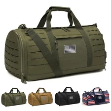40L Military Tactical Duffle Bag with Shoe Compartment for Gym Travel Sports