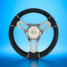Verona Boat Steering Wheel Gray Brushed Alumi...