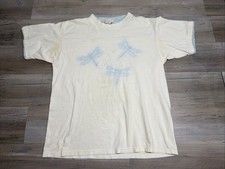 Vintage Dragonfly Floral T-Shirt 90s Y2K Sun Faded Granny Graphic Tee Size L USA