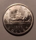 1965 Canadian $1 Dollar, Elizabeth II, .800 Silver, ASW=0.6 oz. *** LOW SHIP ***