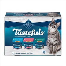 Tastefuls Natural Pate Wet Cat Food Variety Pack with Salmon, Chicken