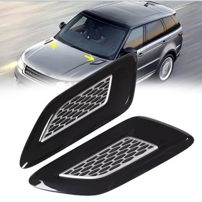 2PCS Fronthaube Lüftungsgitter Abdeckung mit Silber für Range Rover Sport 14-17