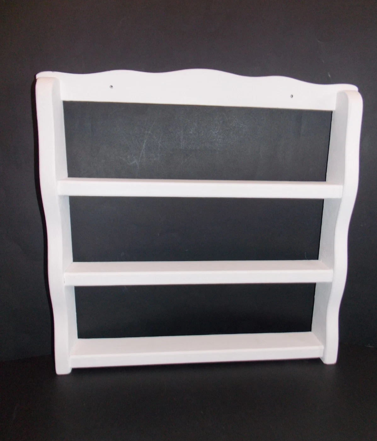 White Wooden Wall Mounted Spice Rack Organizer Shelf