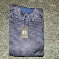 Under Armour Mens Storm SweaterFleece 1/4 Zip Golf Pullover Navy M NWT 1373674