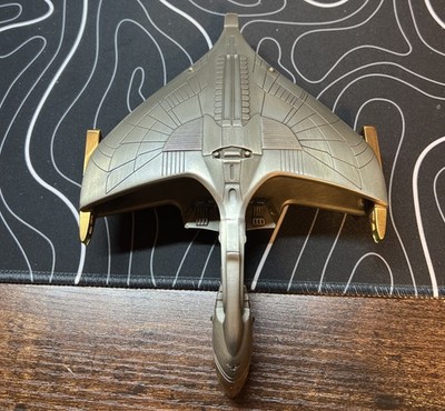 1992Franklin Mint StarTrek Romulan War Bird Next Generation Pewter Model NOSTAND