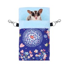 Small Pet Sleeping Pouch Warm Bed Hideout for Hamsters Hedgehogs Blue Elk
