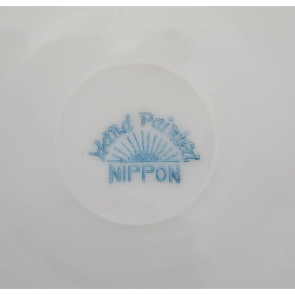 PLATOS NIPÓN VINTAGE-POSTRE/PAN-pintados a mano-amapola naranja-6 en-JUEGO DE 4 Foto 3 de 4