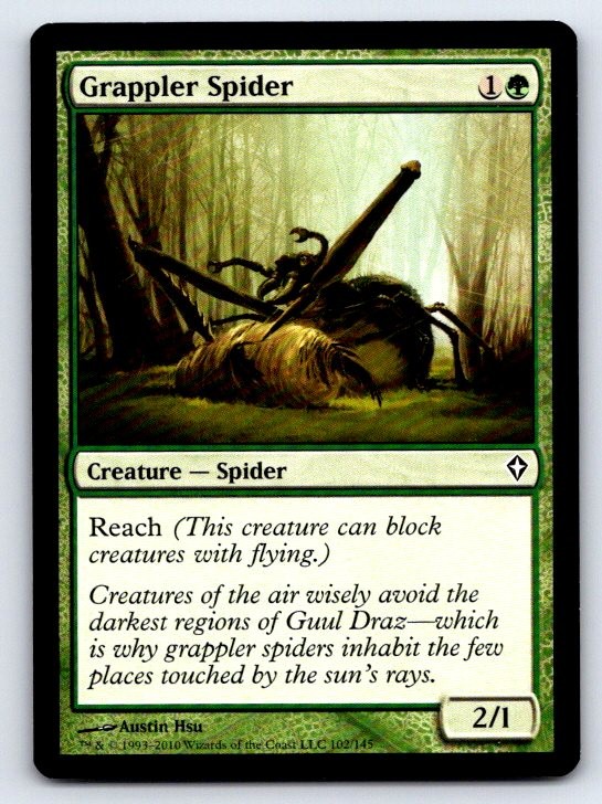 Grappler Spider 102 Common Worldwake Magic: The Gathering Lightly Played