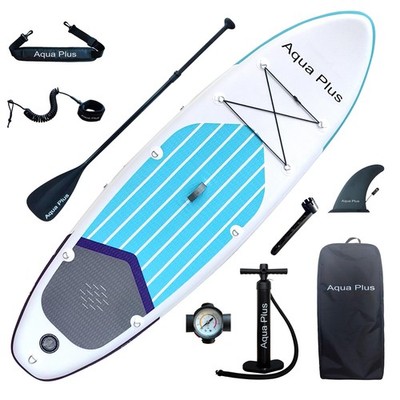 Aqua Plus 6inches Thick Inflatable SUP for All Skill Levels Stand Up Paddle B...