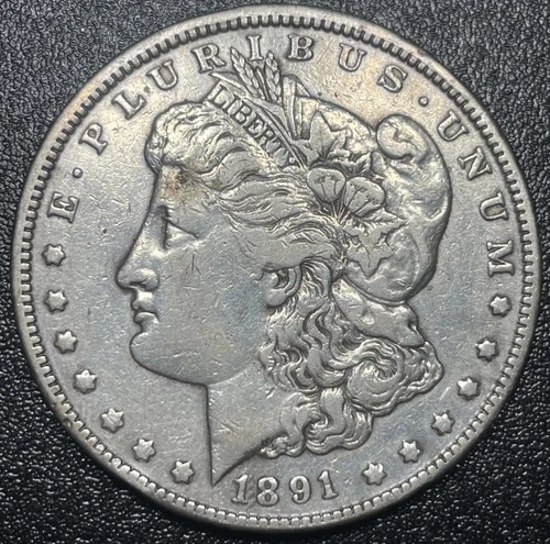 1891-CC Morgan Silver Dollar $1 Choice VF Very Fine Details Key Date Carson City