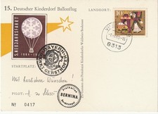 ALLEMAGNE carte maximum ballon POSTAL 1.1.1965 ETAT EXCELLENT