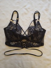 Honey Birdette Black Claudine Bra 32E Excellent Used Condition