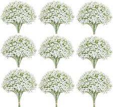 80 PCS Artificial Baby's Breath Flowers Realistic White Branches Wedding Decor