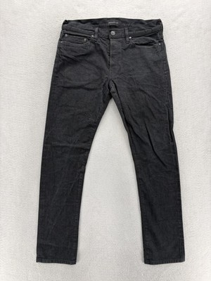 John Elliott + Co Jeans Mens 31x30 Black Dark Wash Slim Tapered Selvage Denim