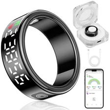 Smart Ring with Display - Fitness Tracker, Heart Rate Monitor, Sleep Tracker,...