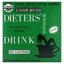 Dieter's 100% Natural Herbal Drink, No Caffeine, 30 Tea Bags, 2.12 oz (60 g)