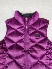 The North Face 550 Goose Down Puffer Vest Large Plum Purple Girls 14 - 16