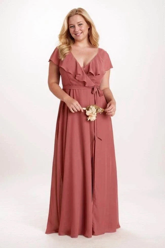 Chiffon 3X Size Plus Bridesmaid Dresses for sale
